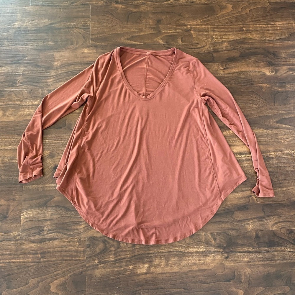 Lululemon Up for Down Time Long Sleeve Size 6 Terracotta